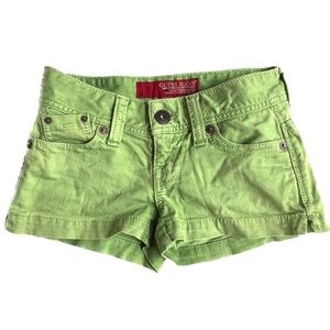 Y2k Guess Shorts Low Rise Denim Micro Size 24 5 Pocket 99% Cotton 1 1/2" Inseam